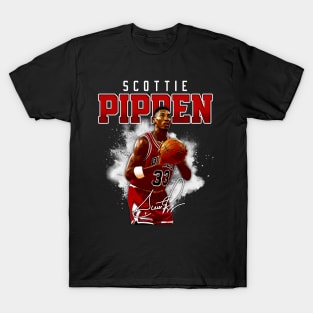 Scottie Pippen Basketball Legend Signature Vintage Retro 80s 90s Bootleg Rap Style T-Shirt